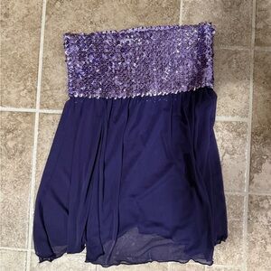 Strapless Purple Sequin top